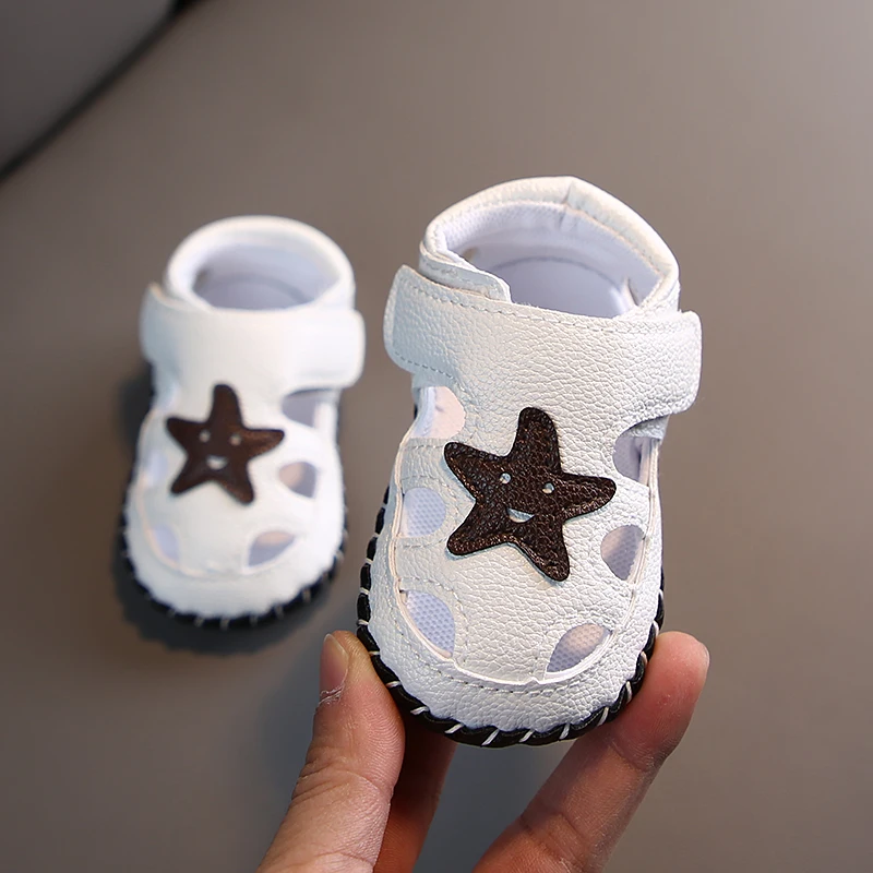 New Summer Cute Cartoon Baby Shoes For Boys 1 Yr Old Anti-Slip Hollow Design Shoes Sandals Toddler Soft Soled First Walkers 0-18