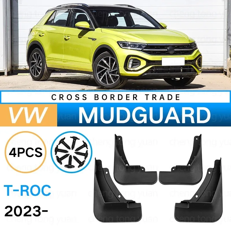 4Pcs Mud Flaps For Volkswagen VW T-ROC 2023 Base Trim Front Rear Splash Guards Mudguards Custom Fit SUV Car Exterior Accessories