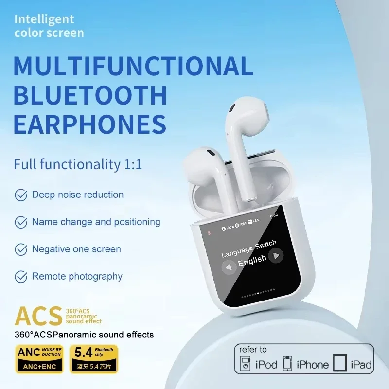 샤오미 A2 프로 블루투스 헤드셋 터치스크린 휴대용 TWS 하이파이 음질 긴 배터리 수명 스포츠 방수 헤드폰