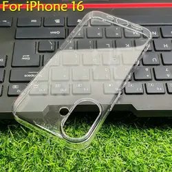 Apple iPhone 16 için Pro Max durumda kristal sert PC tam kapak iPhone 16 artı temizle kamera geri kabuk korumak