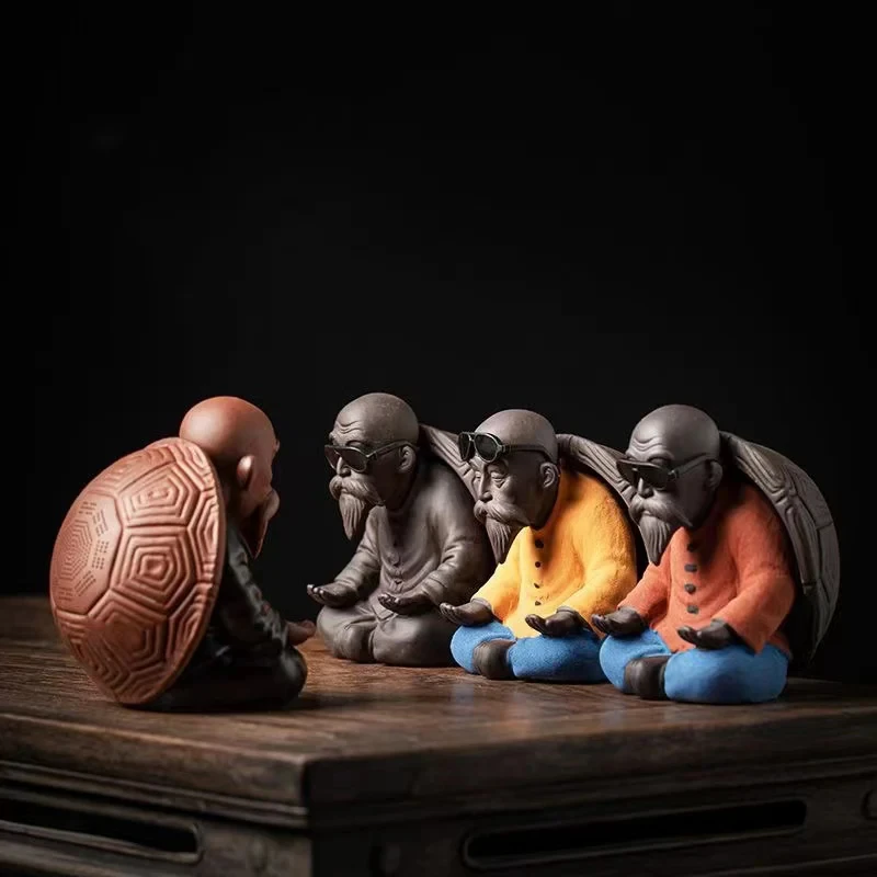 

Ceramic Turtle Old Man Tea Drip Tea Pet Decoration Purple Sand Cute Character Decoration Tea Room Art Ceremony Accessories