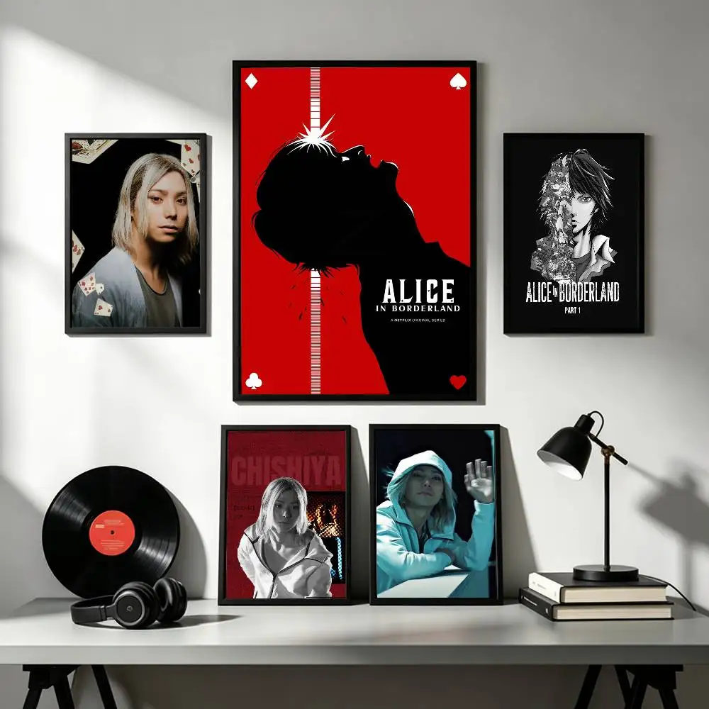 Chishiya A-Alice B-Borderland Arisu  Poster High Quality Dorm Living Room Aesthetic Wall Decoration Painting Stickers Gift
