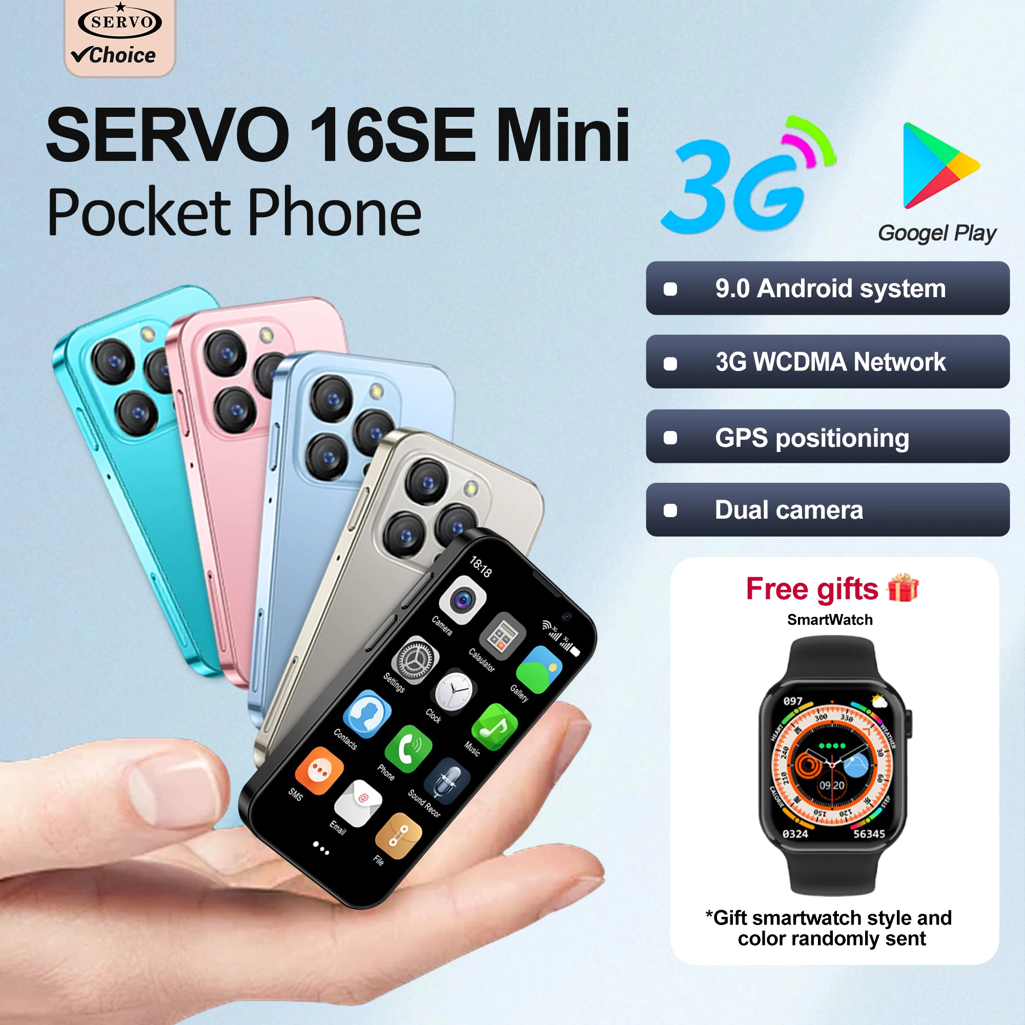 SERVO Mini Smartphone Free Gifts,3