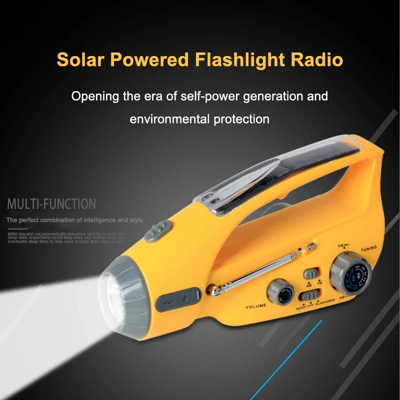 Emergency Weather Radio Rechargeable Disaster Outdoor Solar Hand Crank Power Radio