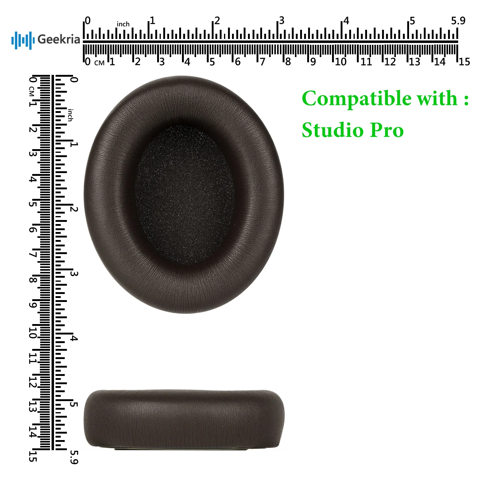 Geekria QuickFit Replacement Ear Pads for Beats Studio Pro Headphones Ear Cushions, Headset Earpads