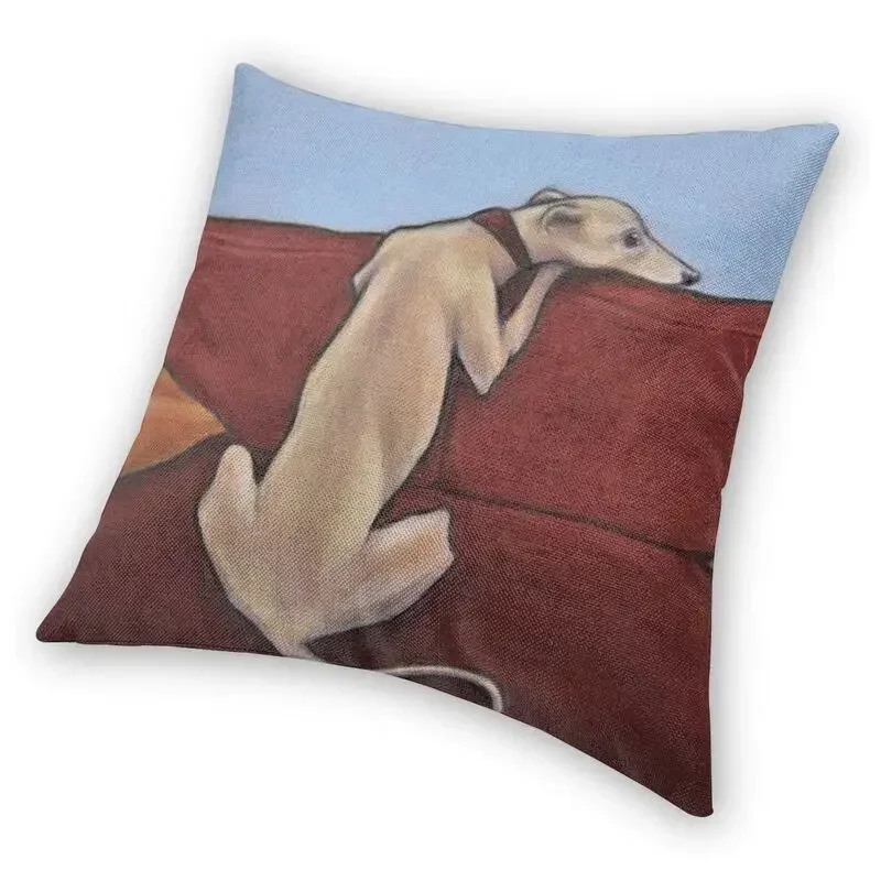 Whippet Sihthound Dog Cushion Cover Sofa Living Room Greyhound Square Throw Pillow Cover Office Cojines Decorativos