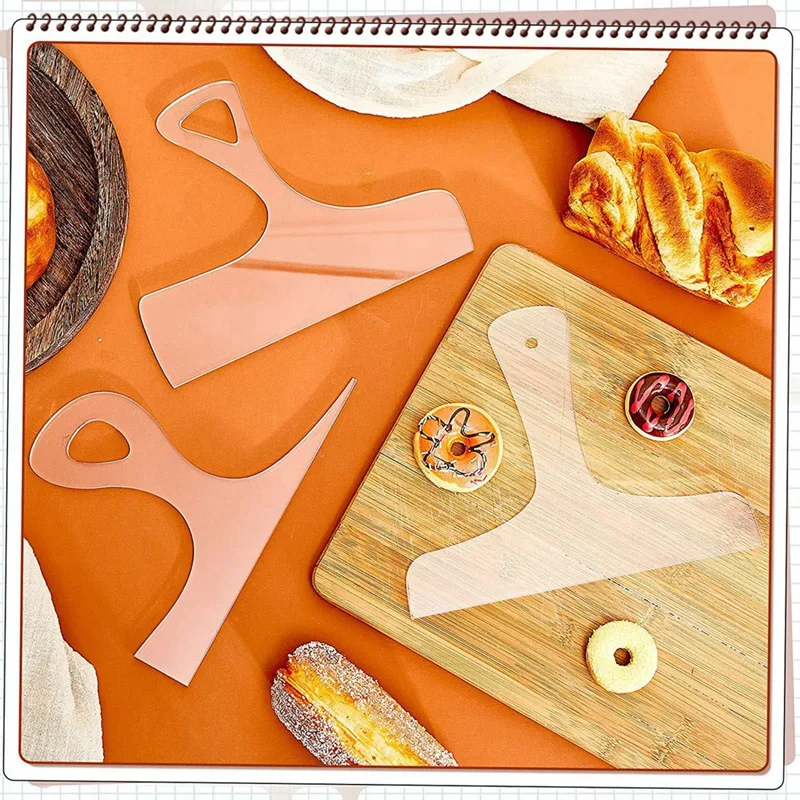 3 Pcs Cutting Board Handle Template Acrylic Handle Router Template Angled Curvy Tracing Stencils