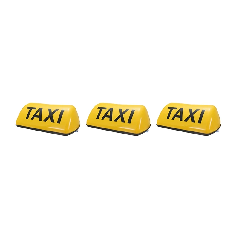 3X 12V Waterproof Top Sign Magnetic Meter Cab Lamp Light LED TAXI Signal Lamp - Yellow