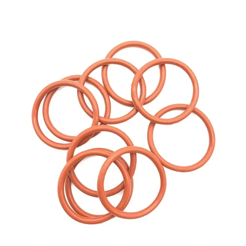 20pcs Washers Red Silicone VMQ O Ring CS 3mm OD 10~70mm Gasket Waterproof Insulated Rubber Silicon Rings Food Grade Sealing