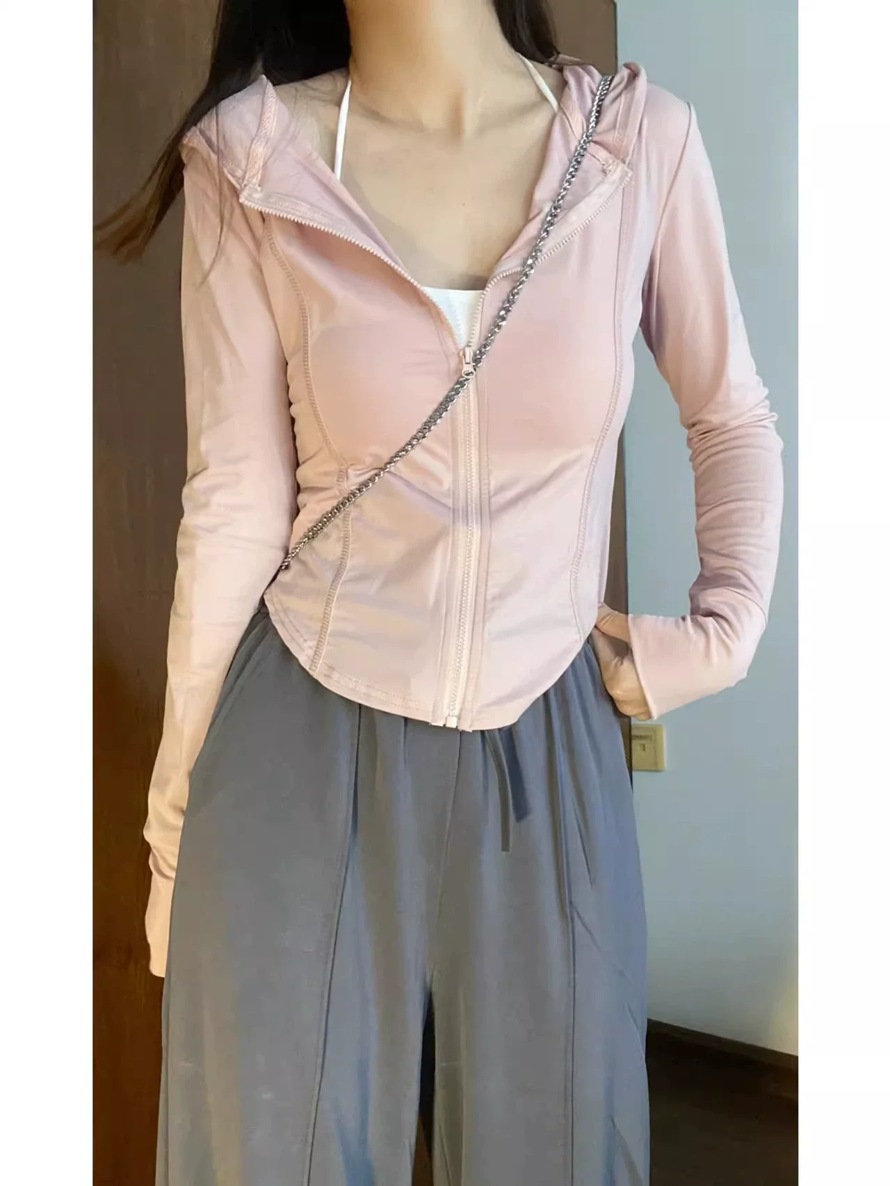 

plus Size Ice Silk Sun Protection Clothing Women's Summer Outdoor Sports Slimming Thin Yoga Wear Open Cardigan Outerwear