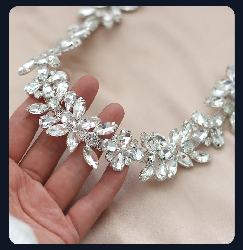 5 Yards Strasskette Kristalldiamant DIY Bastelzubehör Kleidungszubehör Strassband Nähzubehör Partygeschenke Dekoration – Detail 1