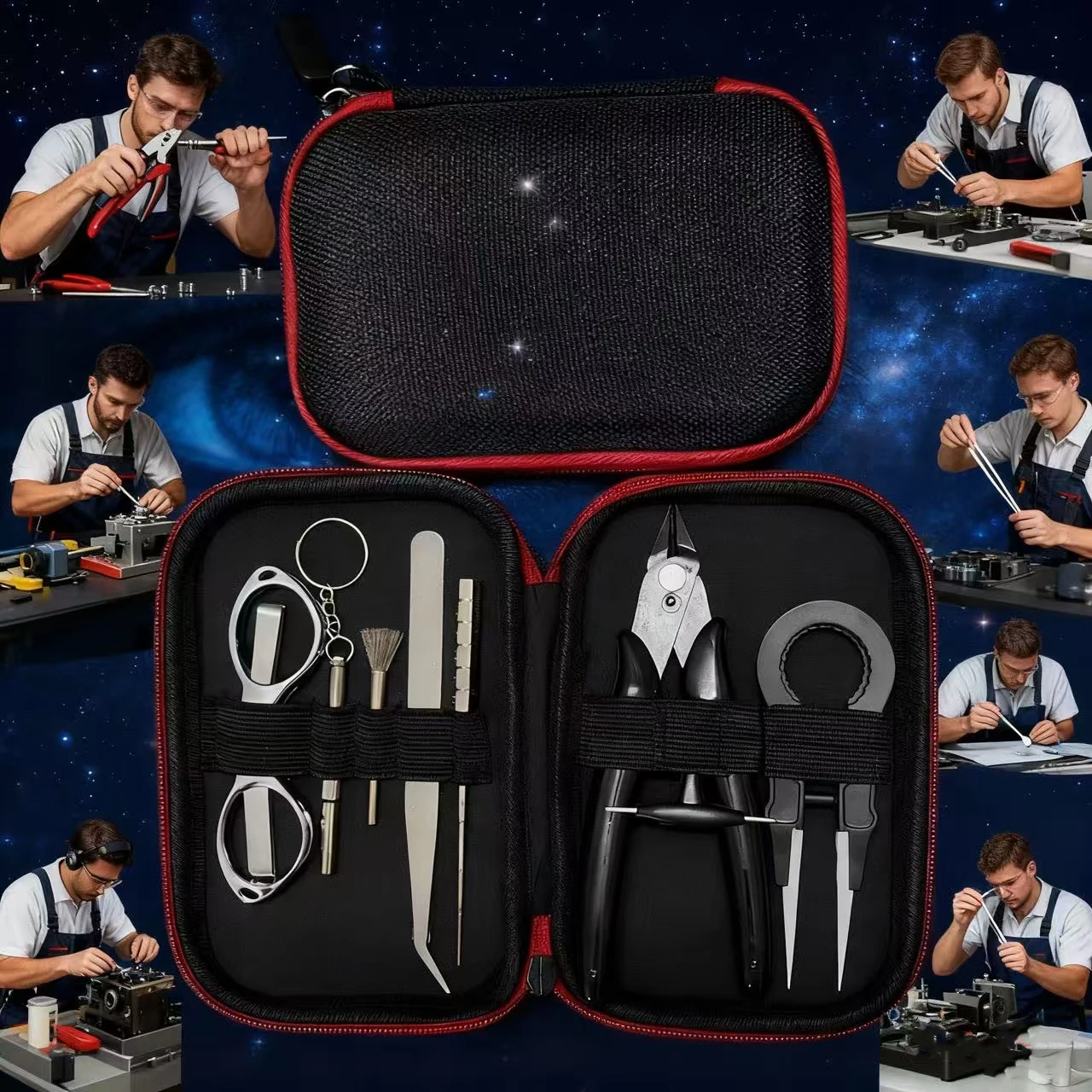 

Mutulful Car Engine Repair Tool kit, Plier,Cermic Tweezer,Folding Scissors,coil Rebuild Fix Helping Jig Screwdriver with Bag