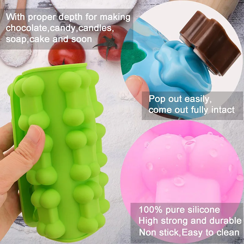 Puppy Dog Paw and Bone Silicone Molds Food Grade Baking Molds for Chocolate Jelly Ice Cube Dog Treats Biscuits Reusable Bakeware