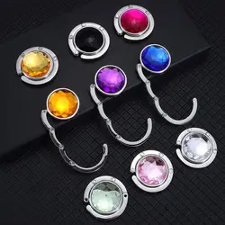 Diamond Alloy Desk Hooks Folding Table Clasp Purse Hook Hanging Buckle Handbag Hanger Bag Holder