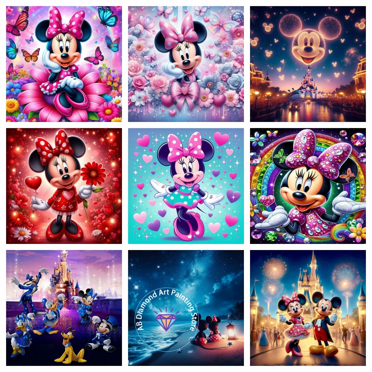 

Disney Castle Mickey Mouse AB Diamond Painting Kit 5D DIY Cross Stitch Handmade Art Gift Crafts Home Decor Adult Children Gift