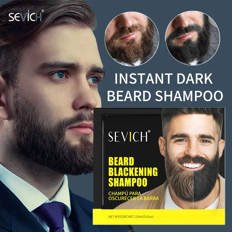 

Натуральная краска для волос, шампунь для черной бороды, 5-минутный шампунь для бороды мгновенного чернения цвета для мужчин, временный шампунь для окрашивания усов