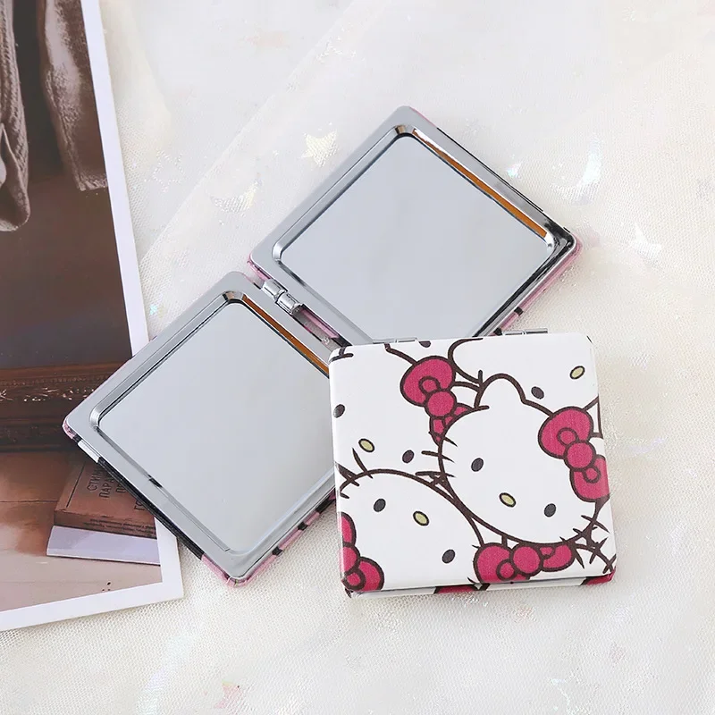 Kawaii spiegel draagbare kleine spiegel Hello Kitty Sanrio draagbare opvouwbare spiegel dubbelzijdig patroon meisjes make-up cadeau