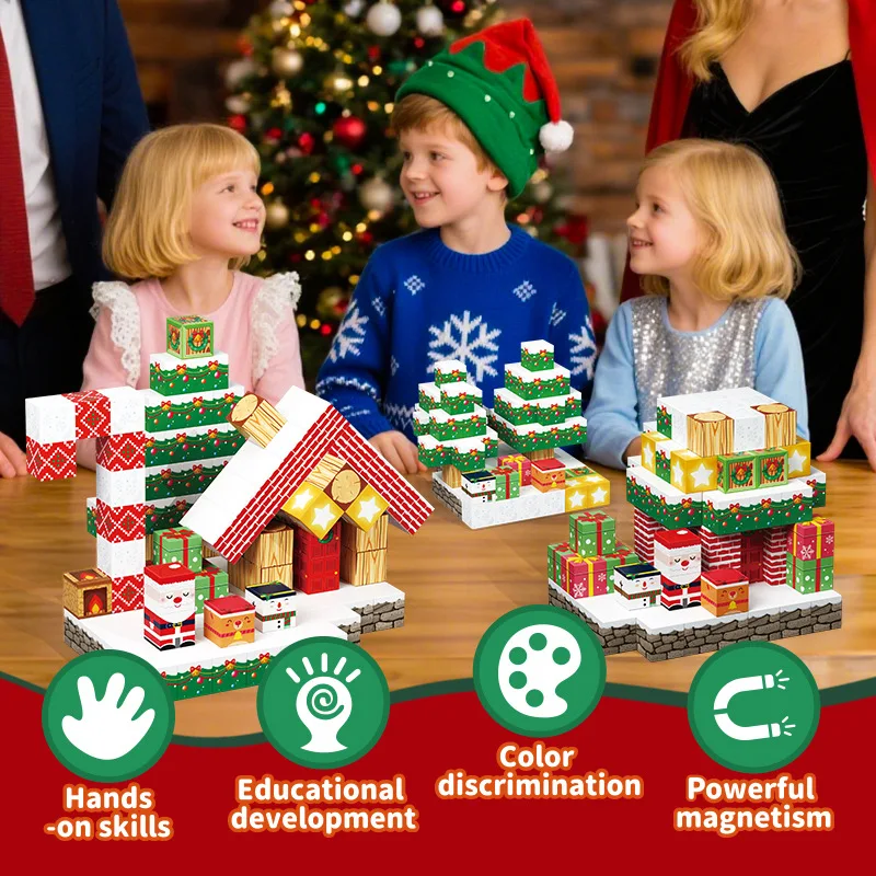 Magnetic Building Blocks Mine World Magnet Cube Set for Boy Girl Kid Age 3+ DIY Model Children Sensory Toy Christmas Gift