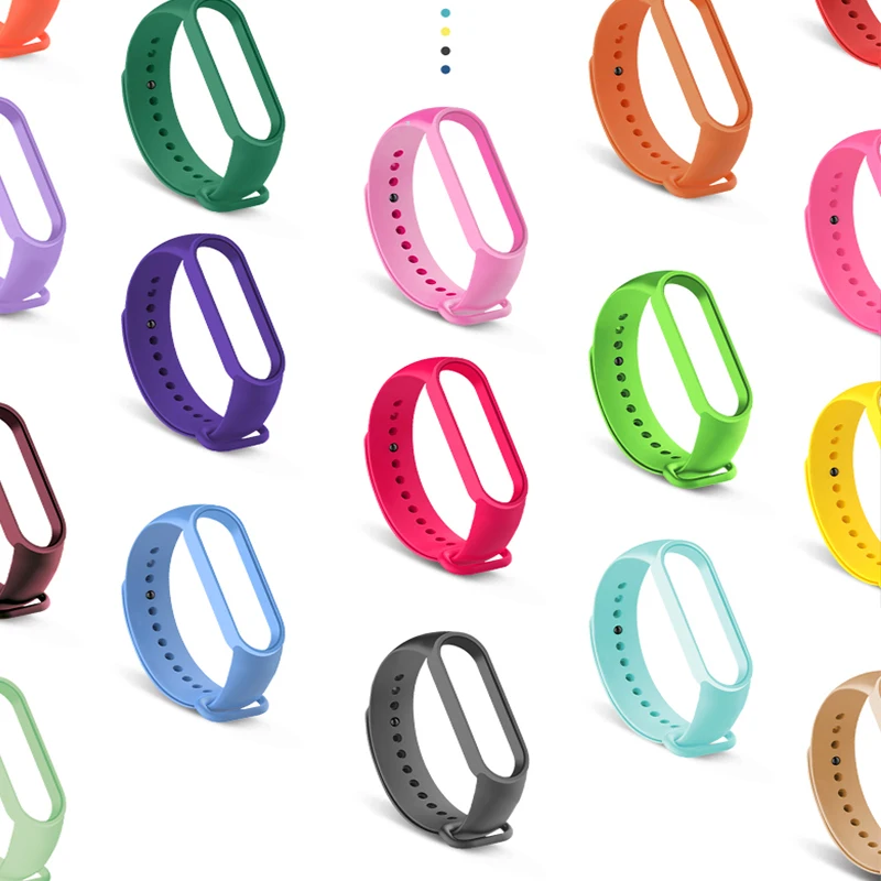 Silicone Wristband For Xiaomi Mi Band 5 4 3 6 nfc Strap Bracelet Replacement For Xiaomi Band 7 4 5 6 nfc Wrist Color TPU Strap