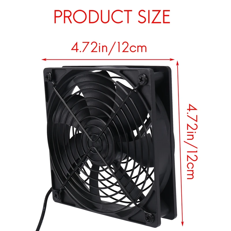 Dual 120mm 5V USB Powered PC Router Fans with Speed Controller High Airflow Cooling Fan for Router Modem Receiver-DTD2