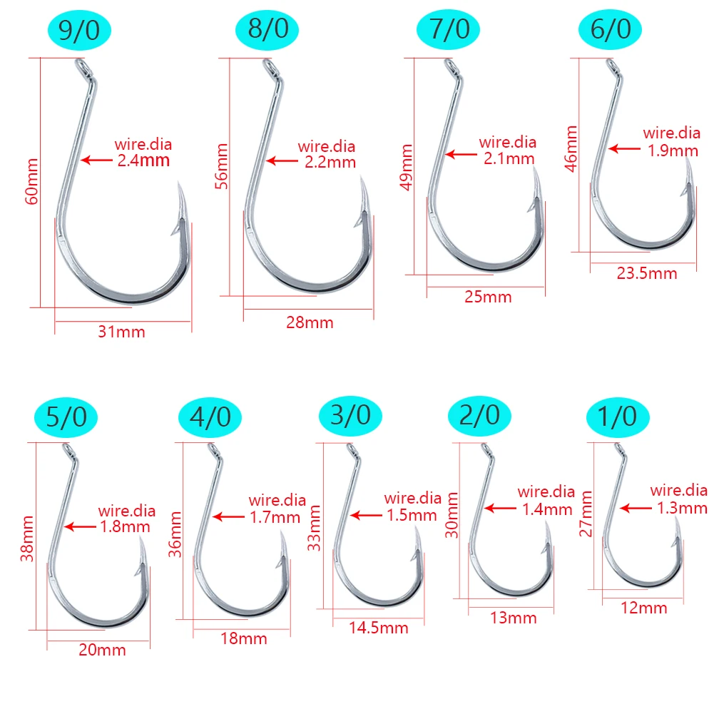 20-1000PCS Offset Fishing Hooks Stainless Steel Saltwater Freshwater Bass Trout Fishing Single Hook Catfish Fly FishHook