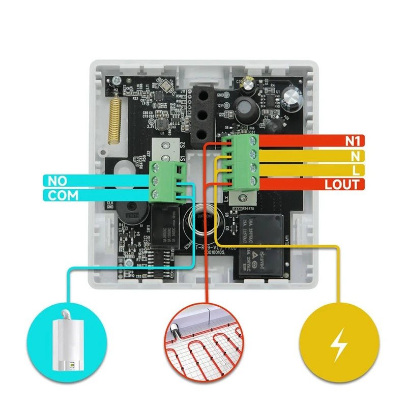 Tuyaสมาร์ทWifi Wireless Thermostatสําหรับหม้อต้มแก๊สเครื่องทําความร้อนแบตเตอรี่RF 433MHZเทอร์โมคอนโทรลเลอร์อุณหภูมิAlexa-ABJU