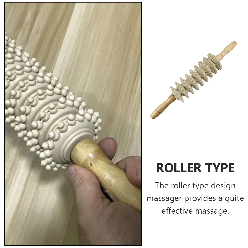 

1Pcs Wooden Neck Back Massage Roller Manual Massager Stick for Body Relaxation Muscle Pain Relief Health Tool