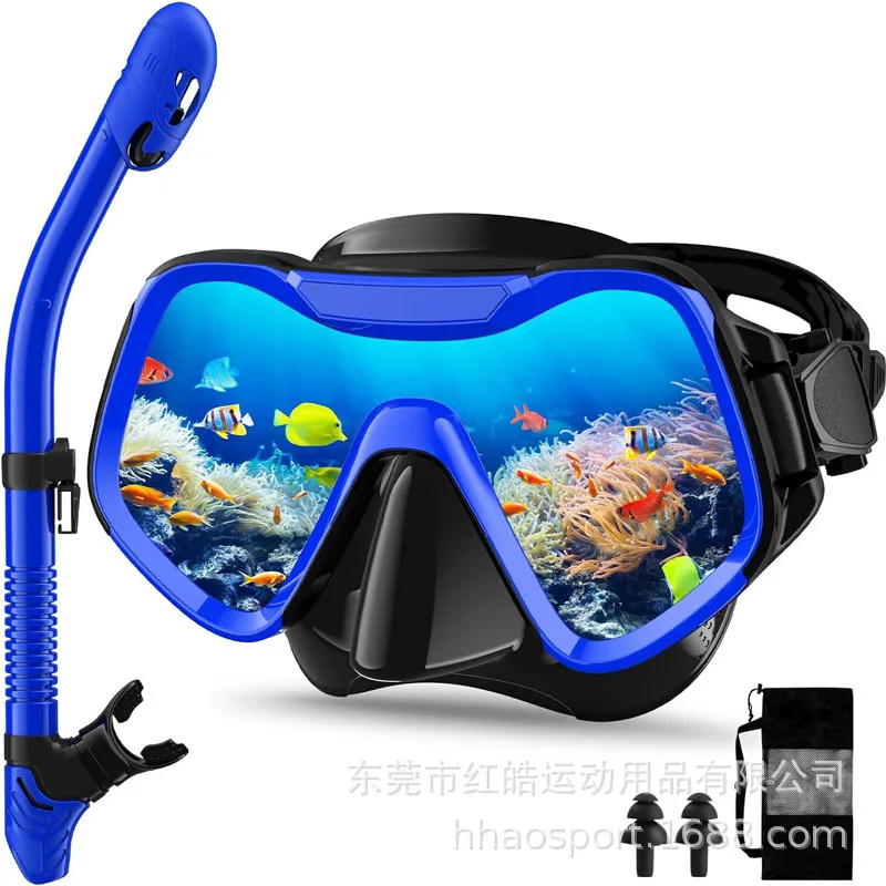 مرآة غطس شعبية جديدة من أمازون، مرآة من الزجاج المقسى، نظارات غوص مضادة للضباب، مجموعة أنابيب التنفس الجاف الكامل