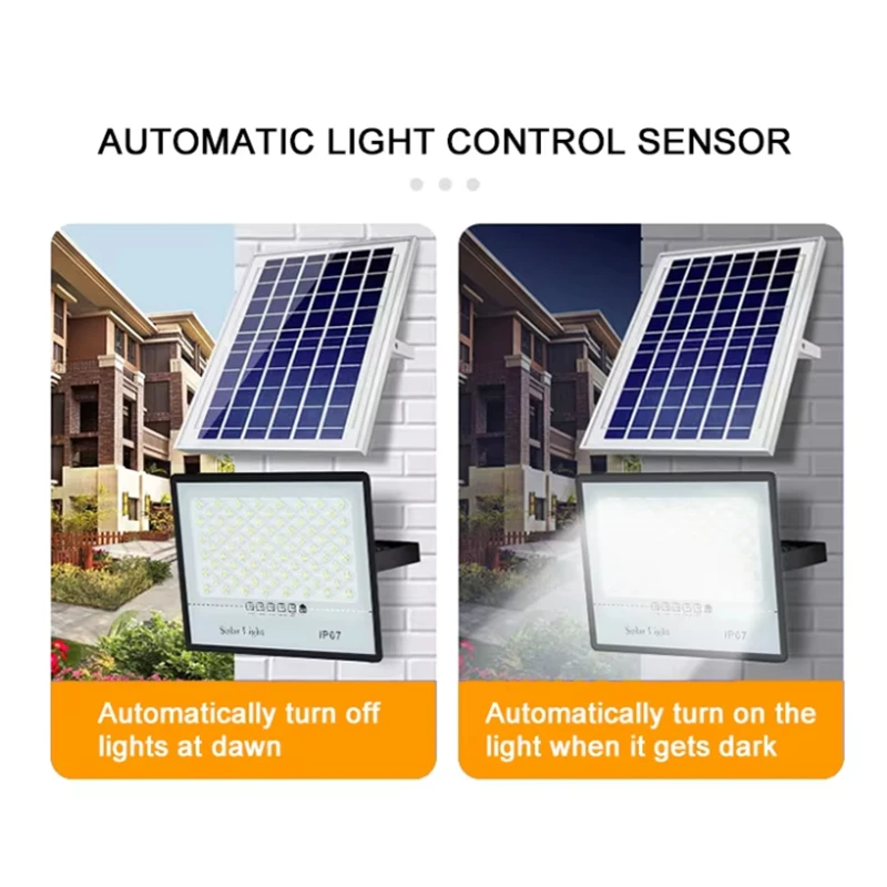 Outdoor Solar Flood Light Patio Light Garage Light with Remote Control Indicator Light IP67 For Outdoor Patio Garden Billboards