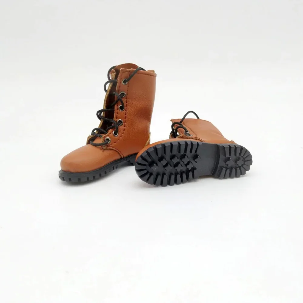 

1/6 Scale Brown Short Male Shoes Model Lace-up Solid Boots for 12inch Male Solider Detachable Feet Body Action Figure Doll Toys
