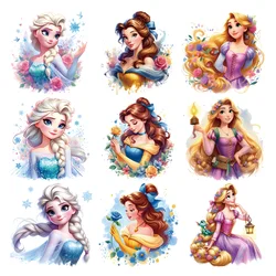 Disney Princess Aurora and Elsa Iron on patches self-adhesive thermo-stickers for children stripes appliques