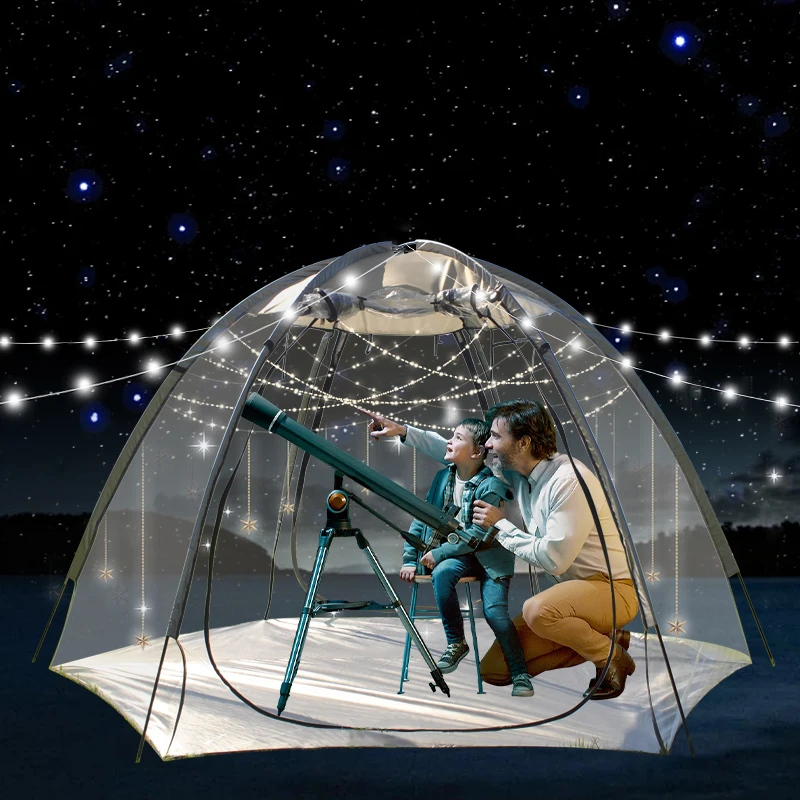 

Transparent camping tent, child-friendly environment tent, family game night sports weather tent, celebration transparent bubble