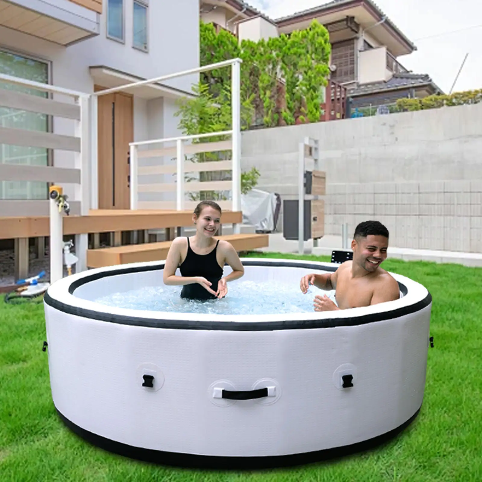 

STLF DE Large Size Round Hot Tub Wholesale Indoor Portable Air Bubble Massage Lazy Spa Outdoor Inflatable Hot Tub for 2 4 6 Pers