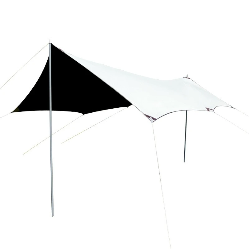 

Outdoor butterfly vinyl, camping portable rain and sun protection silver-coated hexagonal curtain awning