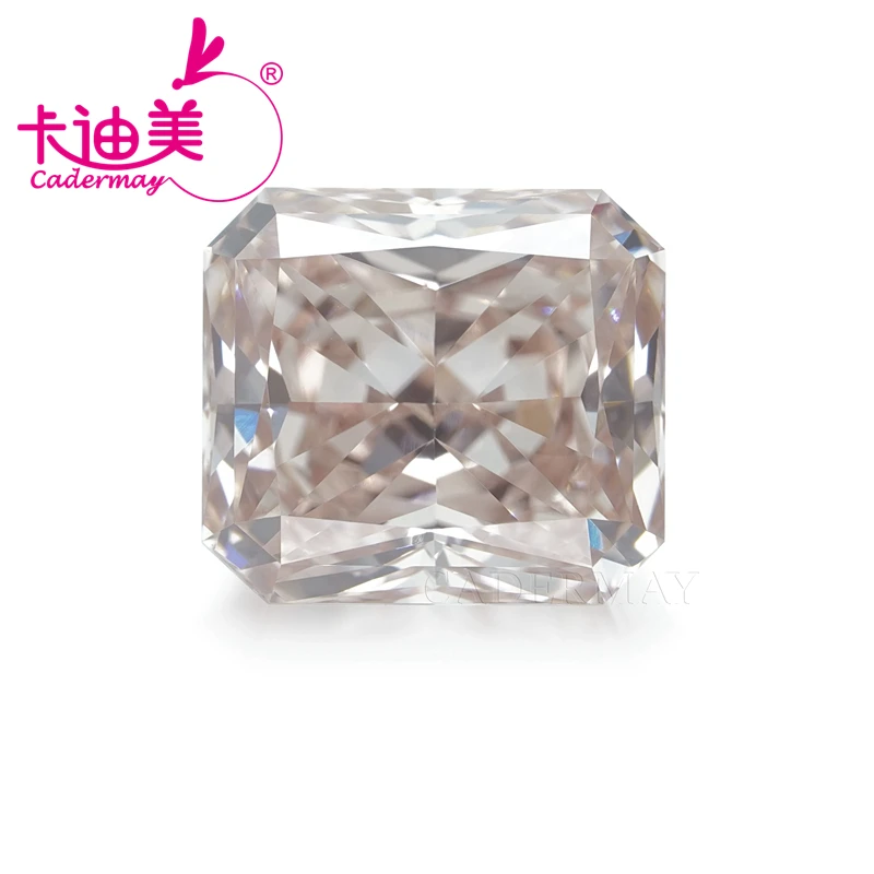 CADERMAY Radiant Shape EX Cut Fancy Pink Color VVS1 Clarity CVD Lab Grown Diamond Loose Stone Gemstone For Jewelry Making