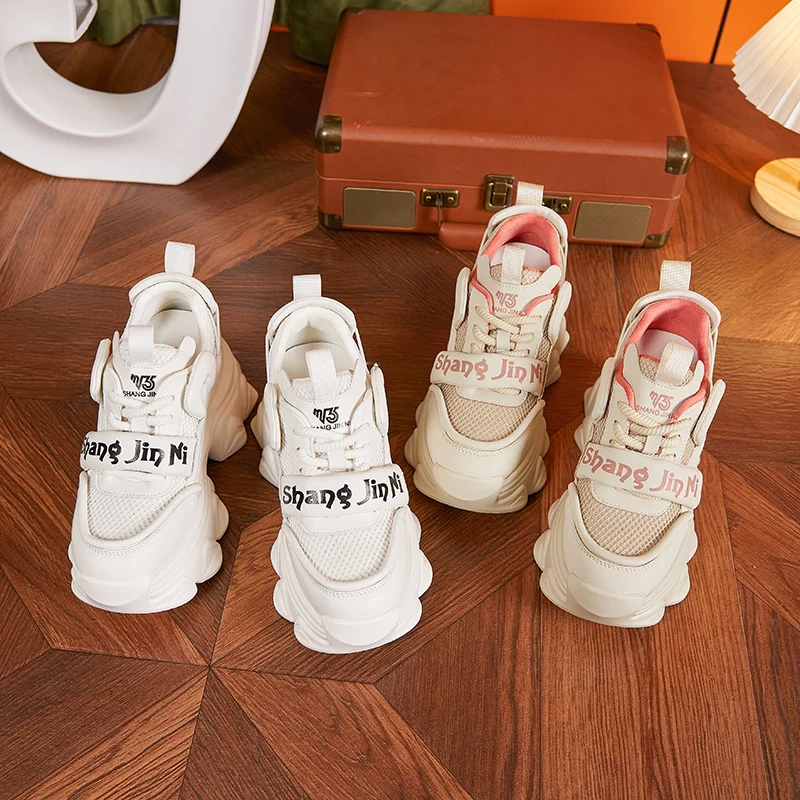 Autuspin Brand Design Ladies Sneakers 2024 Autumn Winter Fashion Air Mesh Women Leisure Shoes Genuine Leather Vulcanized Sneaker