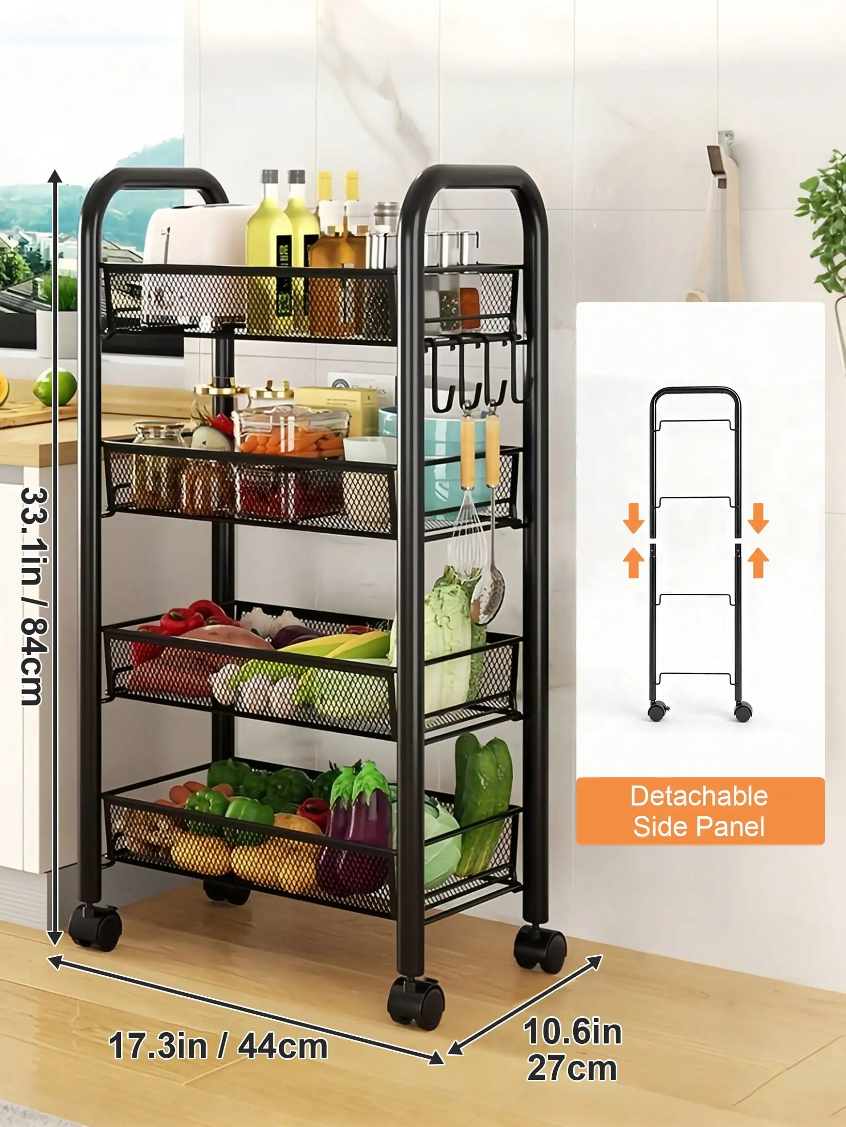 Five-Tier Rolling Storage Cart — product detail 11