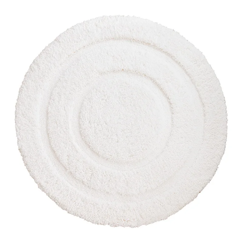 Tapis rond simple en soie de lait de couleur unie pour salon, couverture de chevet pour chambre à coucher