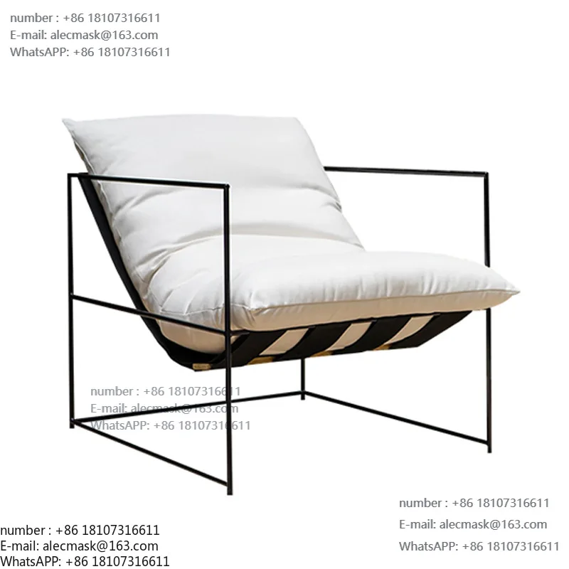 

Outdoor sofa, coffee table, lounge chair, Nordic simple lazy sofa, art ironwork, single recliner, lunch break light luxury