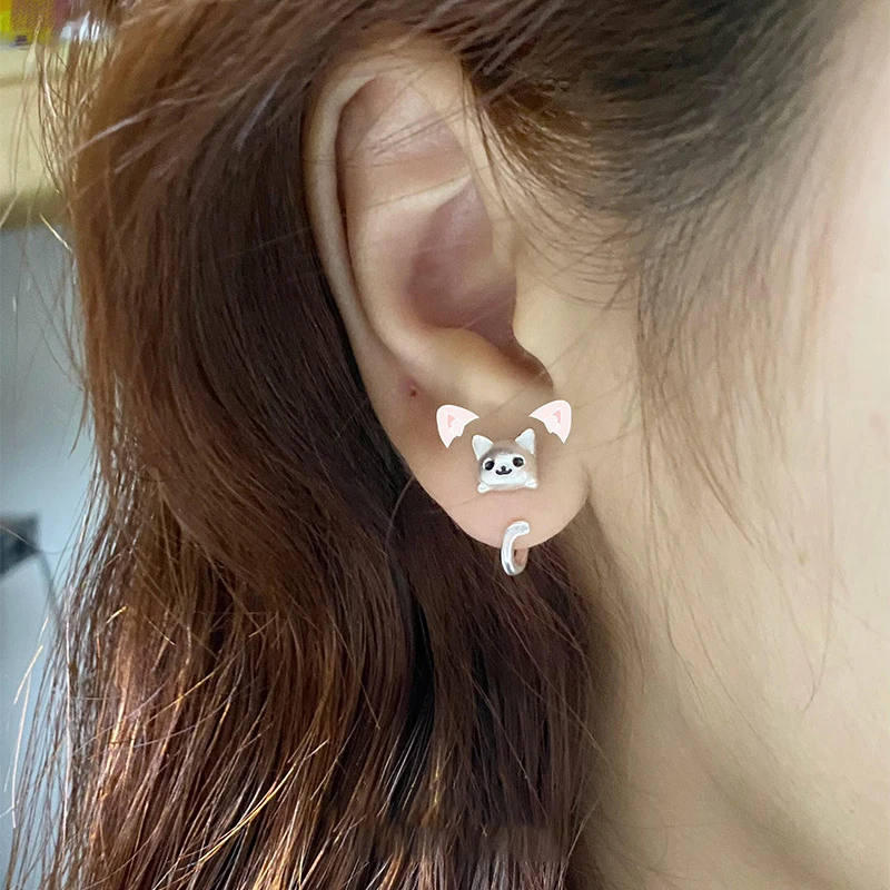 GANPUP Elegante Rosa Stern-Zirkonia-Ohrhänger für Damen, Modische Neue Ohrstecker, Piercing-Schmuck, Geschenk für Party und Urlaub – Detail 6