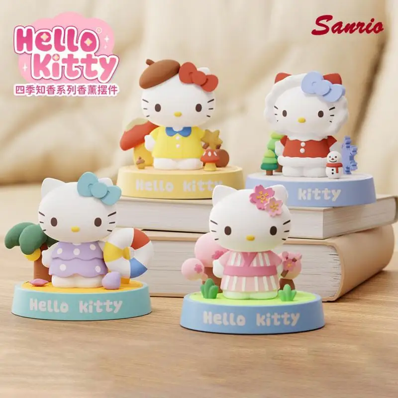 Cartoon Kawaii Hellokitty Car Aromatherapy Four Seasons Zhixiang Series Commemorative Cute Desktop Decoration Ornament Gift