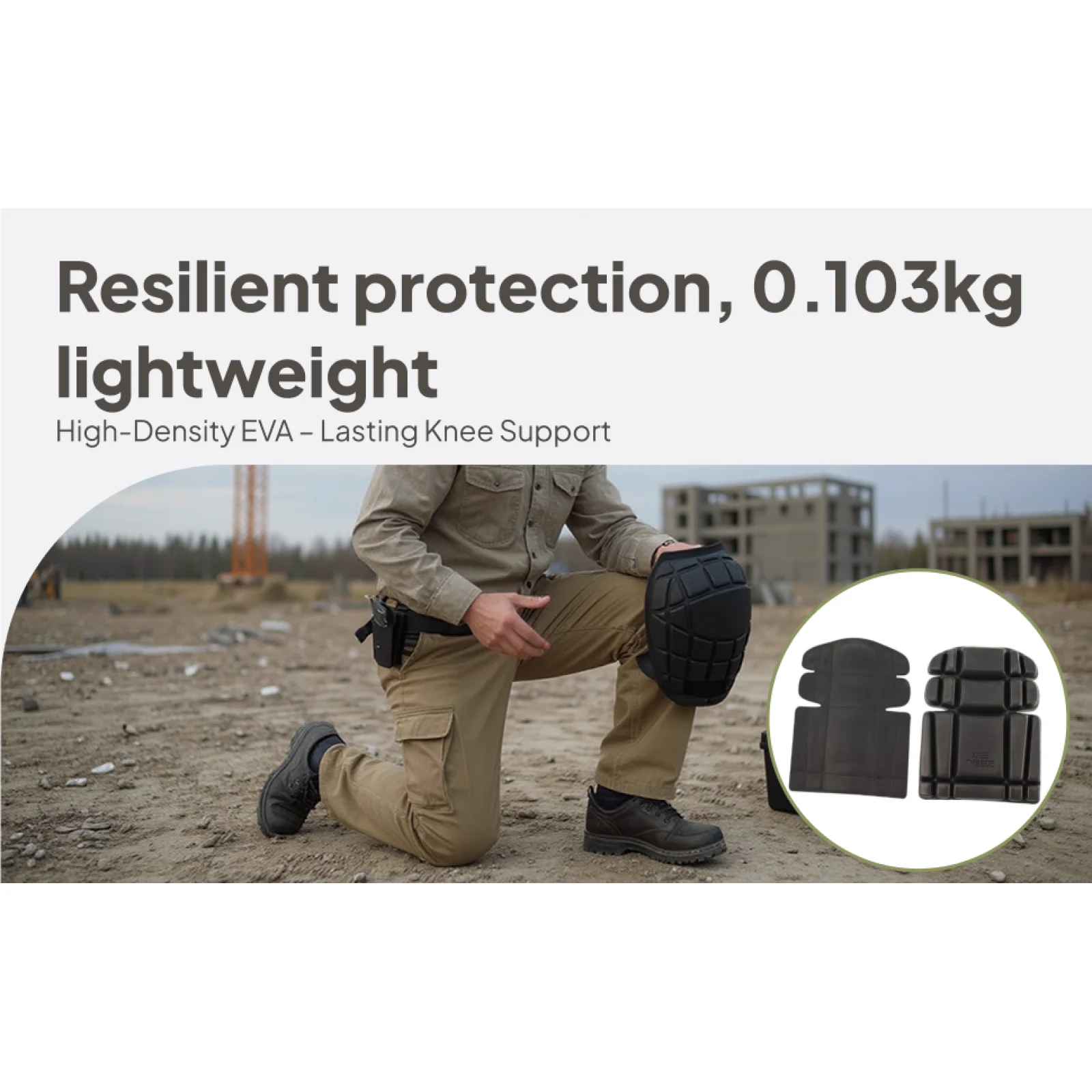 Ergonomic Knee Support Pads for Work EVA Cushion Insert for Carpentry Gardening Roofing Stocking Concrete Labor