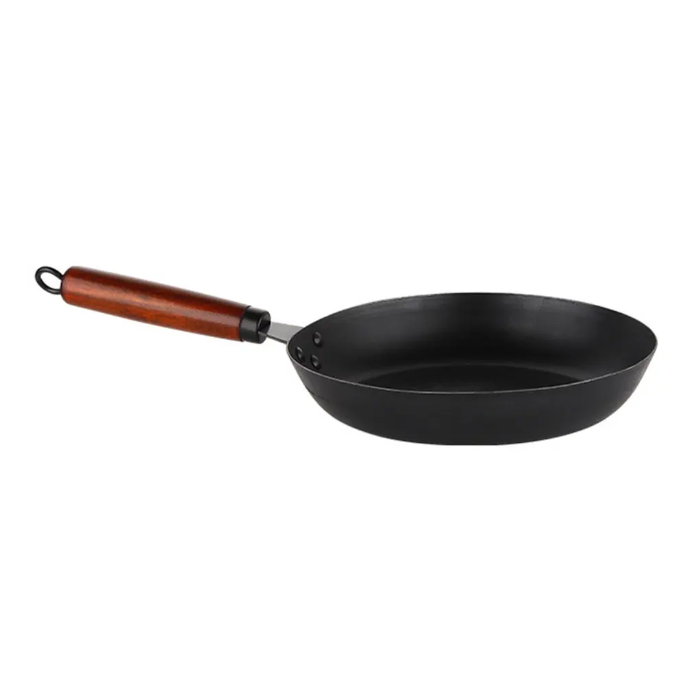 

Nonstick Wok Frying Pan Chinese Style 26cm Iron Skillet Wooden Handle Gas Stove Kitchen Cookware Nonstick Frying Pan