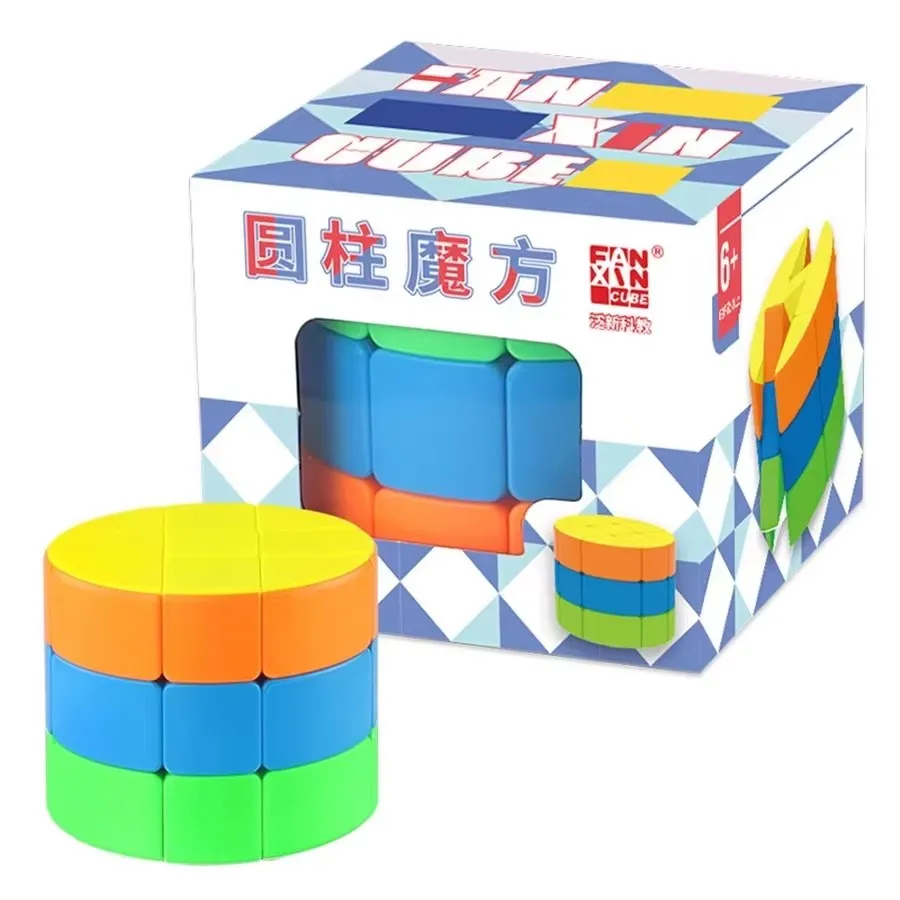 Fanxin 3x3 Cube Cylindrical Barrel Strange-Shape Cubo Magico Speed Cube Professional Puzzle Toys For Children Kids Gift Toy