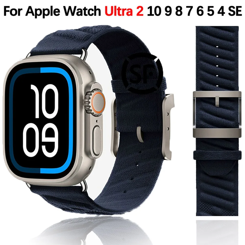 Pulseira trançada de náilon para apple watch série 10 ultra 2 49mm 46mm 42mm 9 8 7 pulseira esportiva iwatch 6 5 4 se 3 44mm 40mm 45mm 41mm