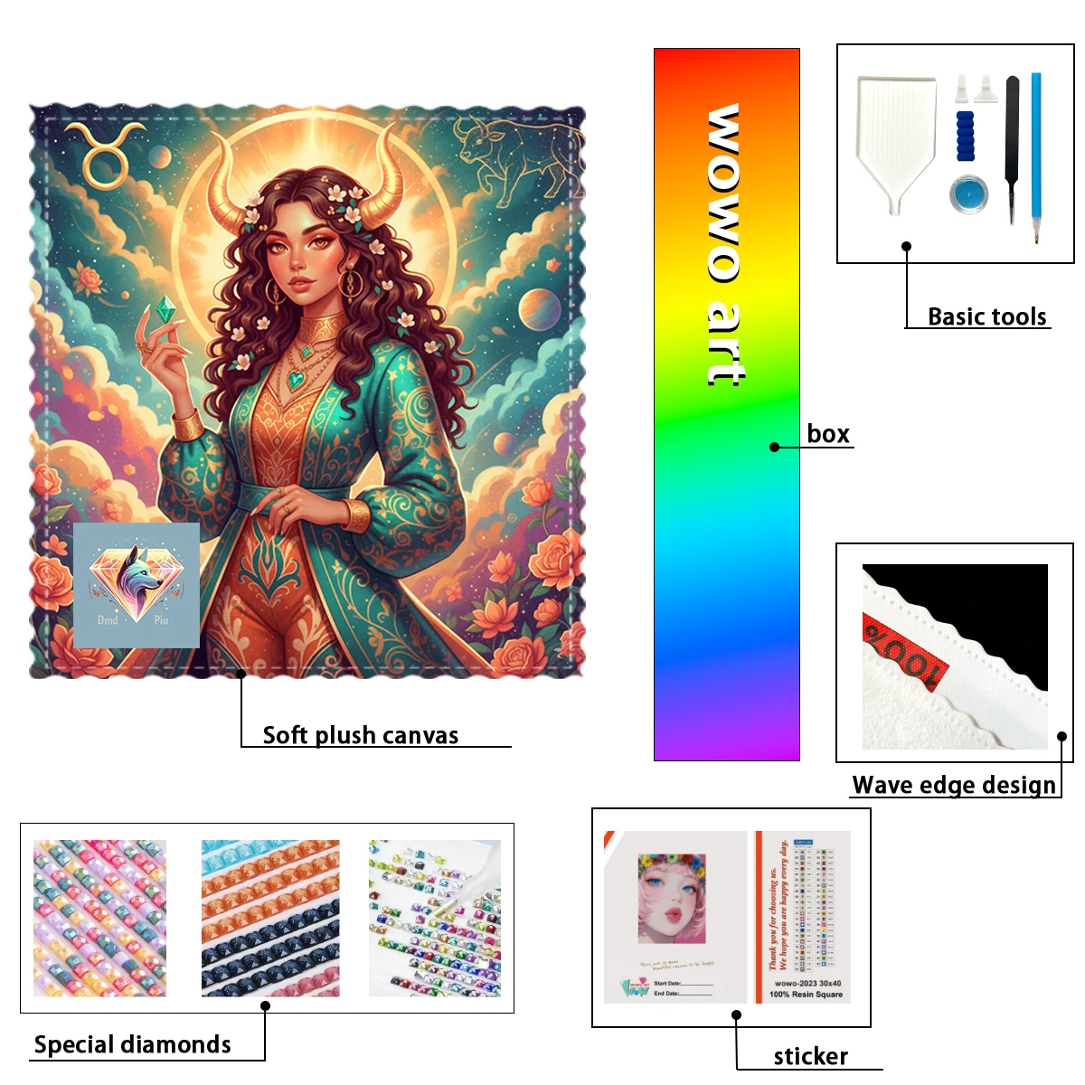 

【Piu Diamond Art】Niña Tauro Crystal AB Rhinestone FD Rhinestone Perfect Resin Diamond