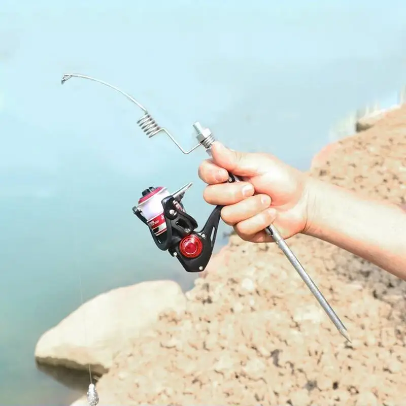 Metal Ice Fishing Rod High Visibility Ice Fishing Pole Lightweight Fishing Rod Automatic Sea Fishing Tool For Trout Walleye