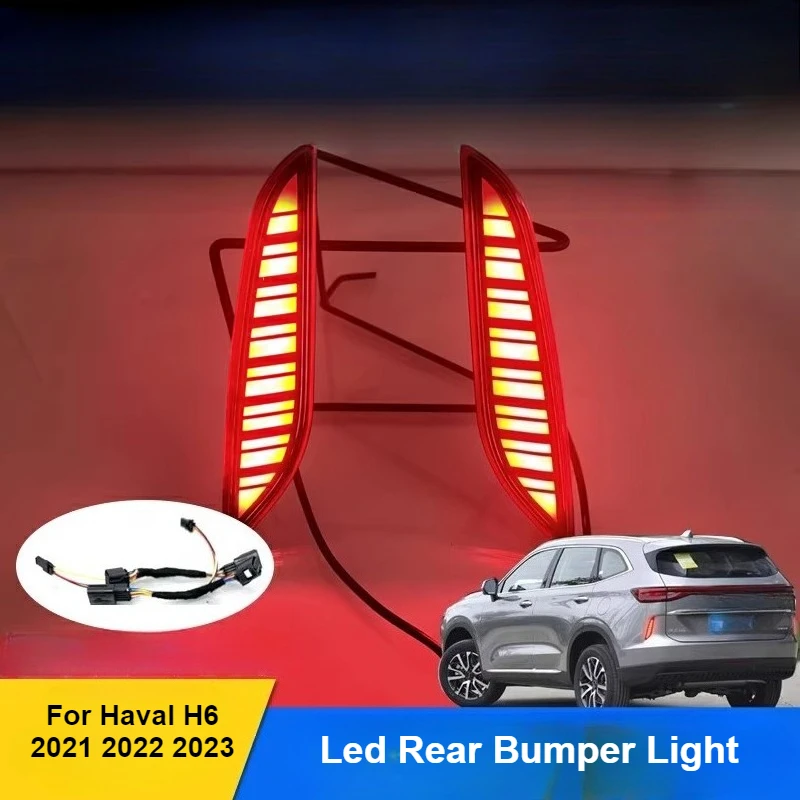 

For GWM Haval H6 2021 2022 2023 Rear Bumper Light Led Dymanic Turn Signal Lamp Brake Warning Lights Modification Accessories