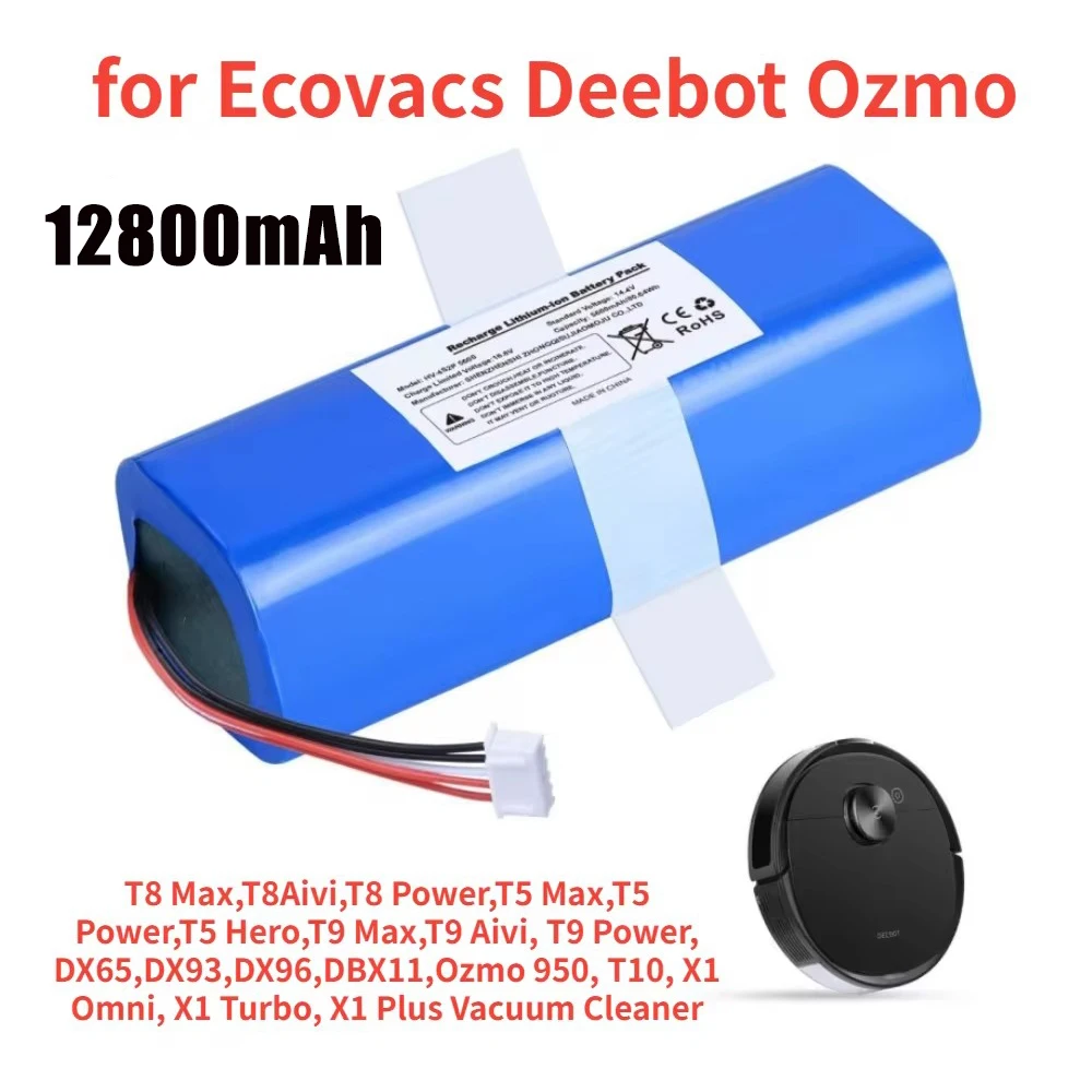 

9800mAh 14.4V Robot Vacuum Cleaner Sweeper Replacement Batteries For Ecovacs Deebot X1 Ozmo T5 T8 T9 950 DX9G DX93 DX96 DLX11-54