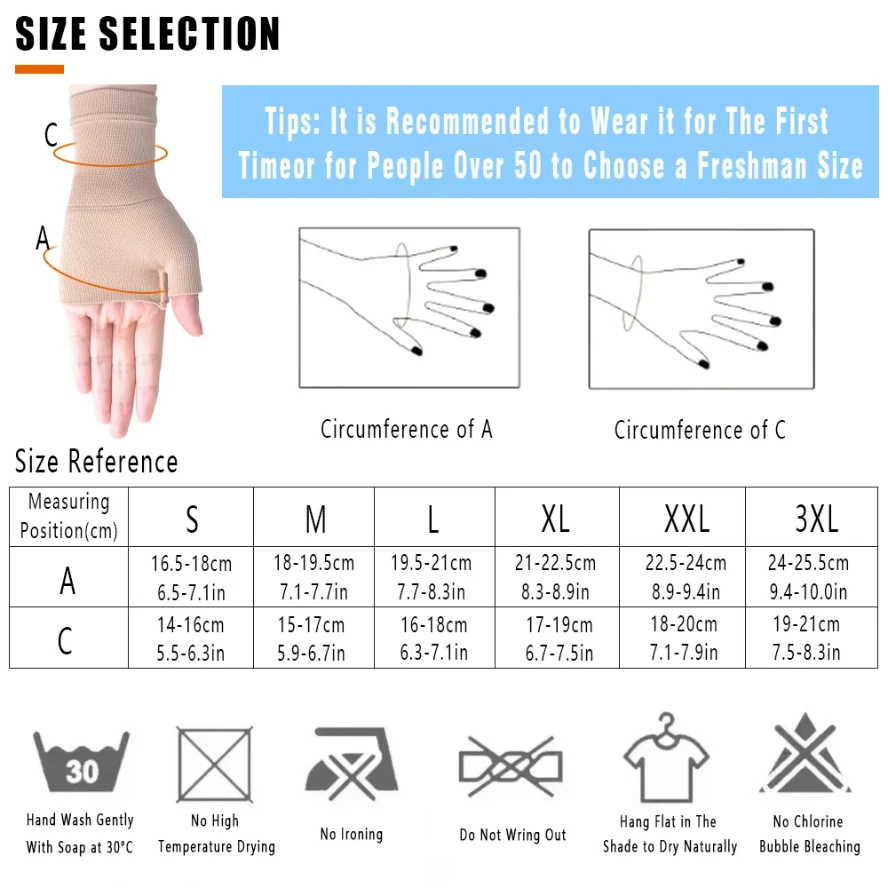 2pcs/Pair Medical Compression Arthritis Glove Men's Outdoor Workout Tenosynovitis Palm Bracer Safety Protection Sports Wristband